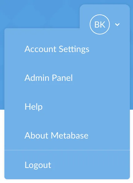Profile dropdown