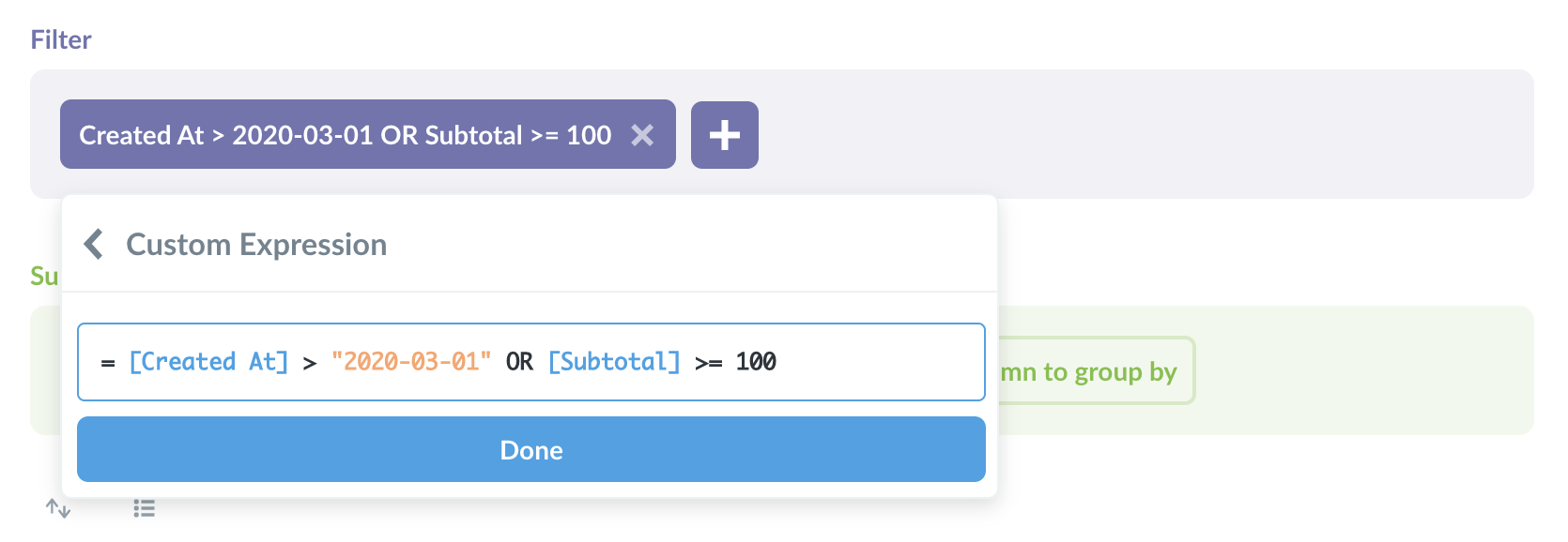 Filter expression