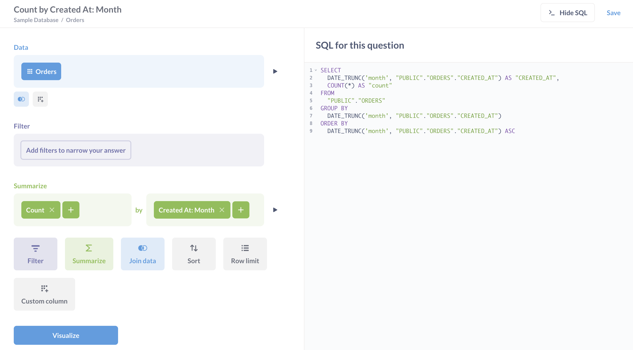 View the SQL